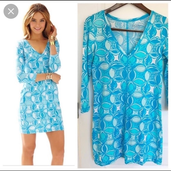 Lilly Pulitzer Ariel Blue What a Racquet Juliet Dress - Picture 2 of 7